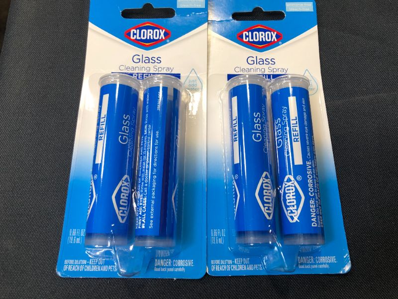 Photo 1 of 2 pack Clorox Glass Cleaner Refill Cartridge for Clorox Glass Cleaner Reusable Spray Bottle, - 0.66 Ounces

