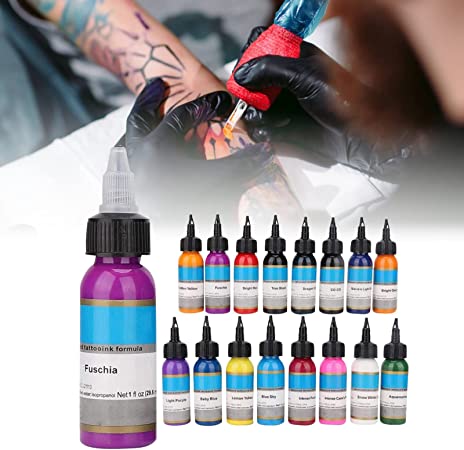 Photo 1 of 16Pcs TTattoo Ink Set, Outlines Lining Shading Coloring Tattoos, professional tattoo supplies Body Tattoo Long Lasting Pigment Ink