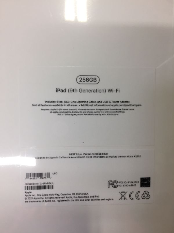 Photo 3 of 2021 Apple 10.2-inch iPad (Wi-Fi, 256GB) - Silver