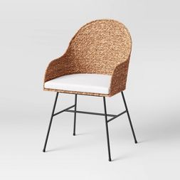 Photo 1 of Landis Woven Backed Dining Chair with Cushion Natural - Threshold™
