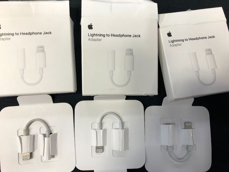 Photo 2 of Apple Lightning to 3.5 mm Headphone Jack Adapter--3 pack--