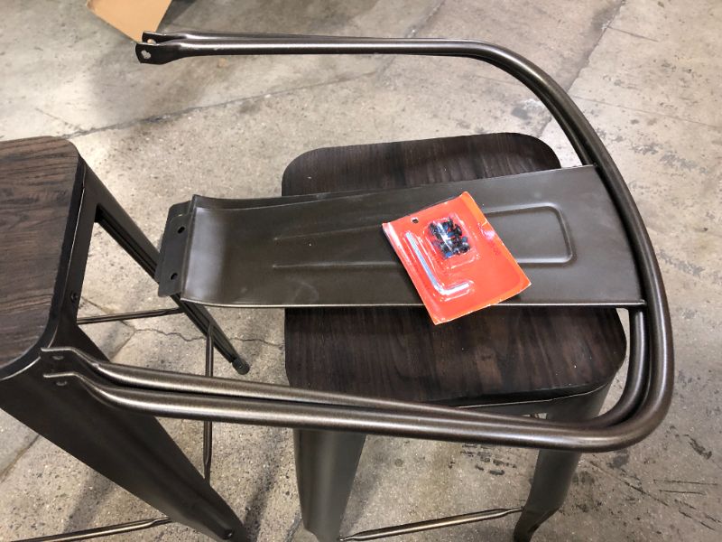 Photo 1 of Dorel DHP Luxor 30 Metal Bar Stool with Wood Seat, Set of 2,