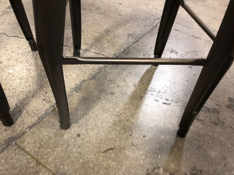 Photo 1 of Dorel DHP Luxor 30 Metal Bar Stool with Wood Seat, Set of 2,