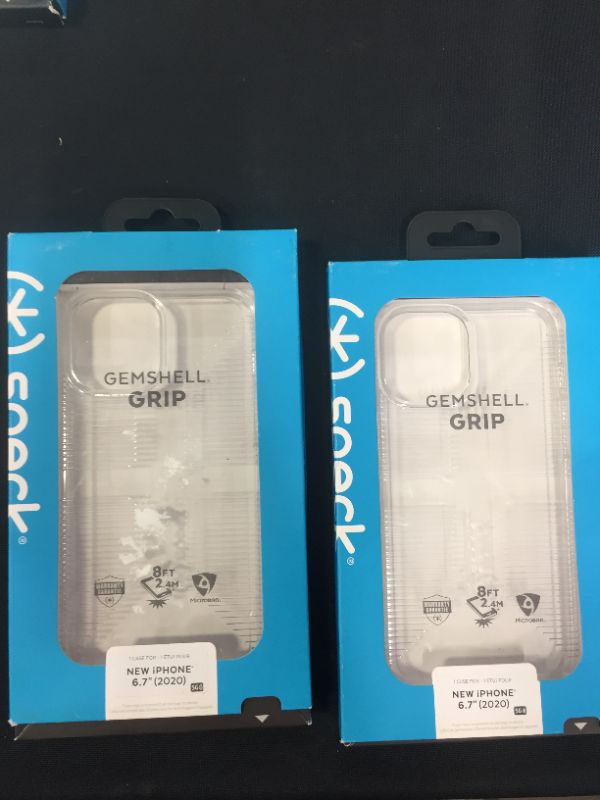 Photo 2 of Speck Products GemShell Grip iPhone 13 Pro Max / iPhone 12 Pro Max Case, Clear/Clear- PACK OF 2