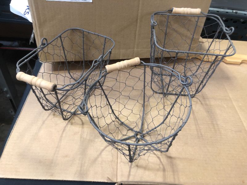 Photo 1 of 3 pcs wire baskets mini sizes