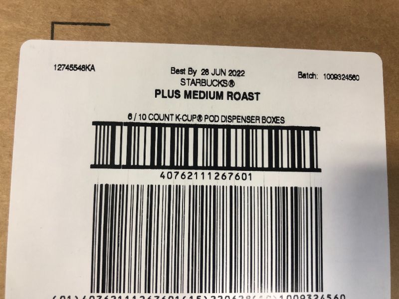Photo 1 of Starbucks Medium Roast Coffee K-Cups with 2X Caffeine | Coffee Pods for Keurig Brewers | 6 Boxes (60 Pods TOTAL) --- BB 06 28 2022