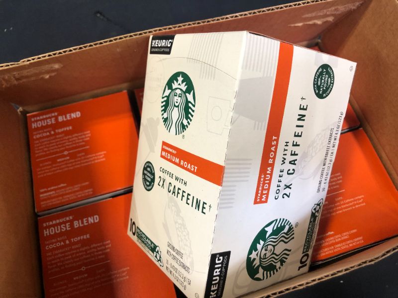 Photo 1 of Starbucks Medium Roast Coffee K-Cups with 2X Caffeine | Coffee Pods for Keurig Brewers | 6 Boxes (60 Pods TOTAL) --- BB 06 28 2022
