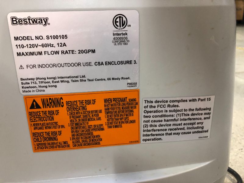 Photo 8 of Bestway 60022E SaluSpa Hawaii 71-Inch x 26-Inch 6 Person Outdoor Inflatable Hot Tub Spa with Air Jets, Pump, 2 Filter Cartridges, and Tub Cover, Navy
