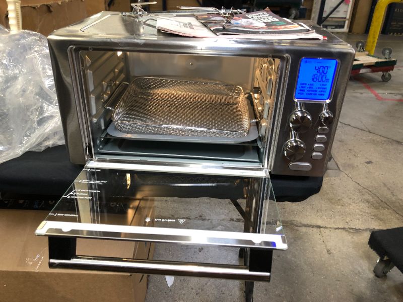 Photo 4 of Emeril Lagasse Power Air Fryer 360 Better Than Convection Ovens Hot Air Fryer Oven, Toaster Oven, Bake, Broil, Slow Cook and More Food Dehydrator, Rotisserie Spit, Pizza Function Cookbook Included (Stainless Steel) ---- DOOR DOES NOT CLOSE ALL THE WAY ---