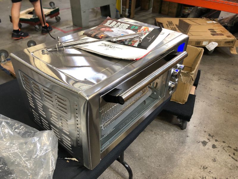 Photo 5 of Emeril Lagasse Power Air Fryer 360 Better Than Convection Ovens Hot Air Fryer Oven, Toaster Oven, Bake, Broil, Slow Cook and More Food Dehydrator, Rotisserie Spit, Pizza Function Cookbook Included (Stainless Steel) ---- DOOR DOES NOT CLOSE ALL THE WAY ---