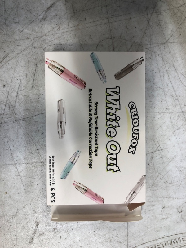 Photo 2 of HUIESEN Fast Clean Correction Tape, Retractable White Out Correction Tape Easy to Use Applicator for Instant Corrections, Refillable Tear-Resistant Tape for Students Office, 5mm x 6m (Gradient-P&O)
