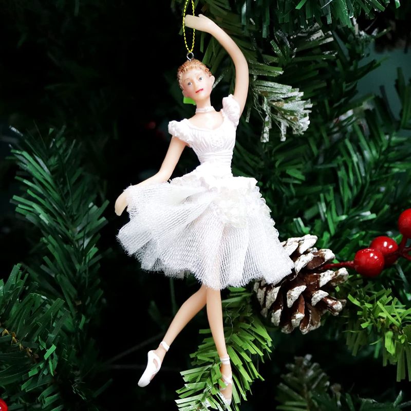 Photo 1 of ABXMAS Nutcracker Ornaments,Resin Ballerina Decoration?Great Gift for a Sugar Plum Fairy Ballerina (White)
