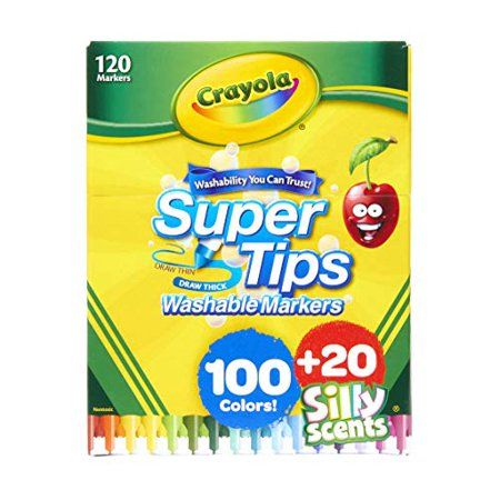 Photo 1 of Crayola Super Tips Marker Set Washable Markers Assorted Colors 120Ct
