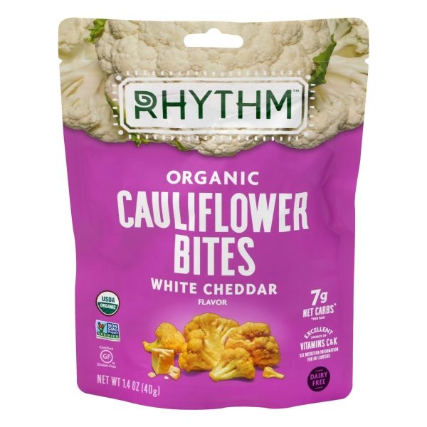 Photo 1 of 4 PCS Rhythm Superfoods Organic Cauliflower Bites White Cheddar 1.4 Oz
