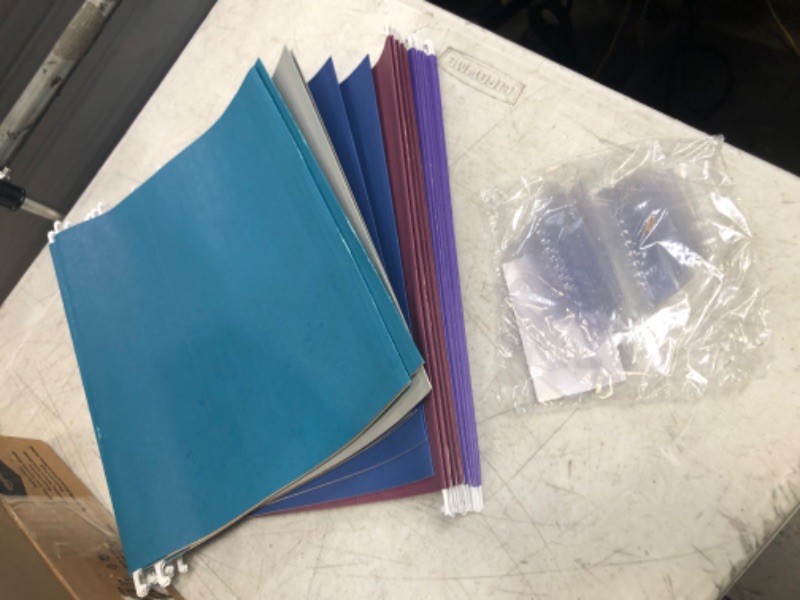 Photo 2 of Amazon Basics Hanging Folders, Letter Size, Jewel-Tone Colors (Assorted), 25-Pack
