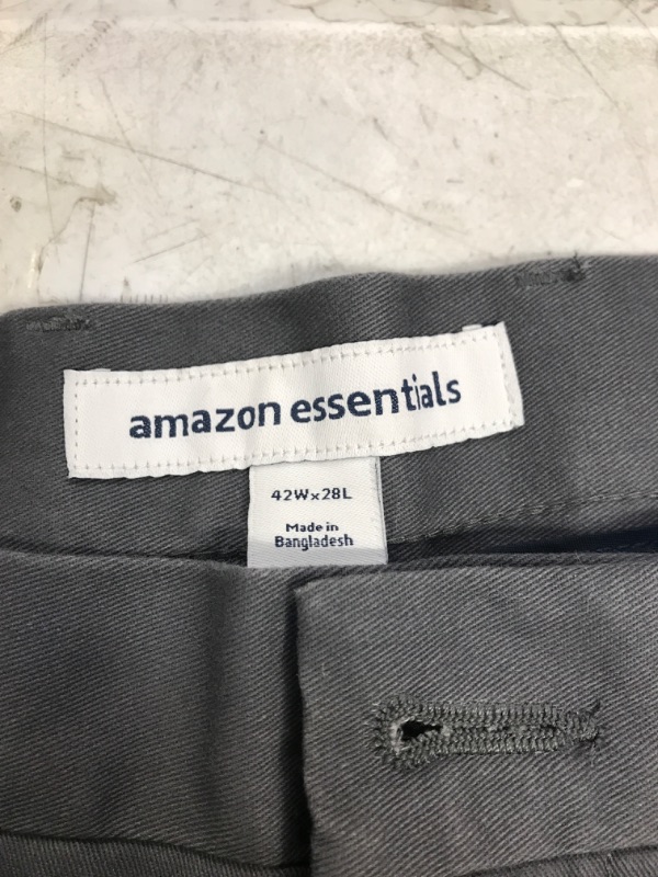 Photo 1 of AMAZON ESSENTIALS GREY PANTS SIZE 42W X 28L