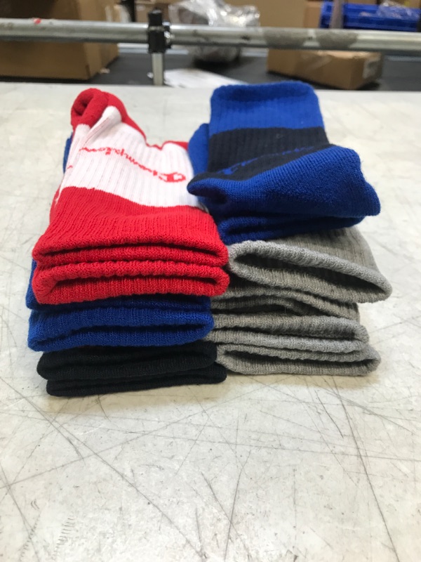 Photo 3 of .Champion unisex-child Kids' 6-pack Crew Socks SIZE 7-9 
