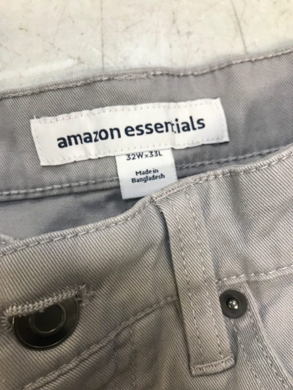 Photo 1 of AMAZON ESSENTIALS GREY PANTS SIZE 32W X 33L 