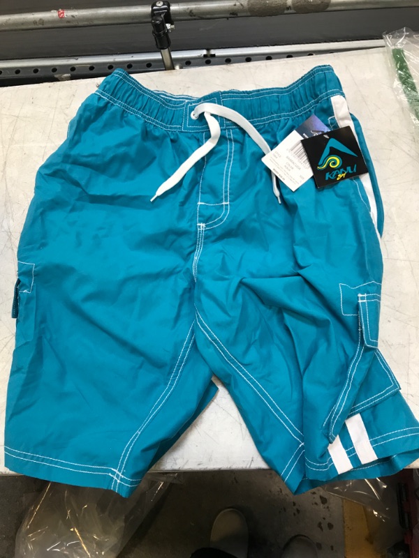 Photo 2 of Kanu Surf Men's Barracuda Swim Trunk, Aqua, Large
