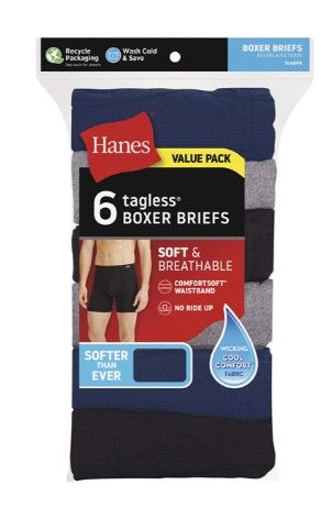 Photo 1 of hanes 6 pack comfort flex boxer briefs 2XL