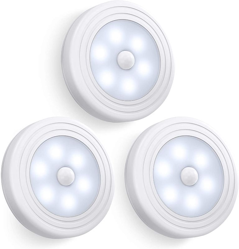 Photo 1 of Motion Sensor Light, Closet Light, Wall Light, Stick Anywhere with No Tools, Battery Operated Lights, LED Night Lights, Perfect for Staircase, Hallway, Bathroom, Bedroom, Kitchen, Cabinet (3 Pack)
