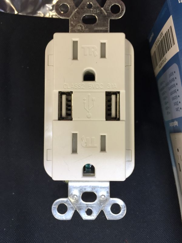 Photo 4 of 3 outlet wall tap with duplex usb charger 15a tamper resistant receptacle 