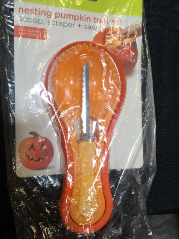 Photo 2 of Chef'n 3-in-1 Nesting Pumpkin Tool Set, Orange

