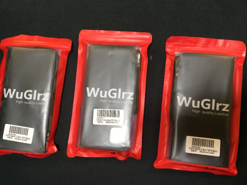 Photo 2 of wuglrz case for lg stylo 7 5g pu black 3 count 