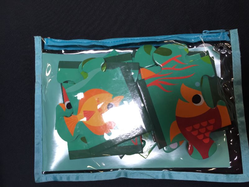 Photo 1 of Mudpuppy Under the Sea Pouch Puzzle, 12 Extra Thick Colorful Pieces, 14"x11" Great for Kids Age 2-4 Perfect for Travel Helps Develop Hand-Eye Coordination - Packaged in Secure, Reusable Pouch

