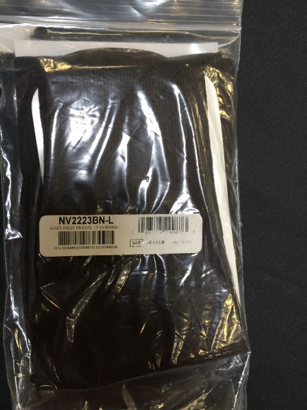 Photo 1 of NuVein 15-20 mmHg Travel Compression Socks for Women & Men to Reduce Swelling, Knee High, Closed Toe, Brown, Large

