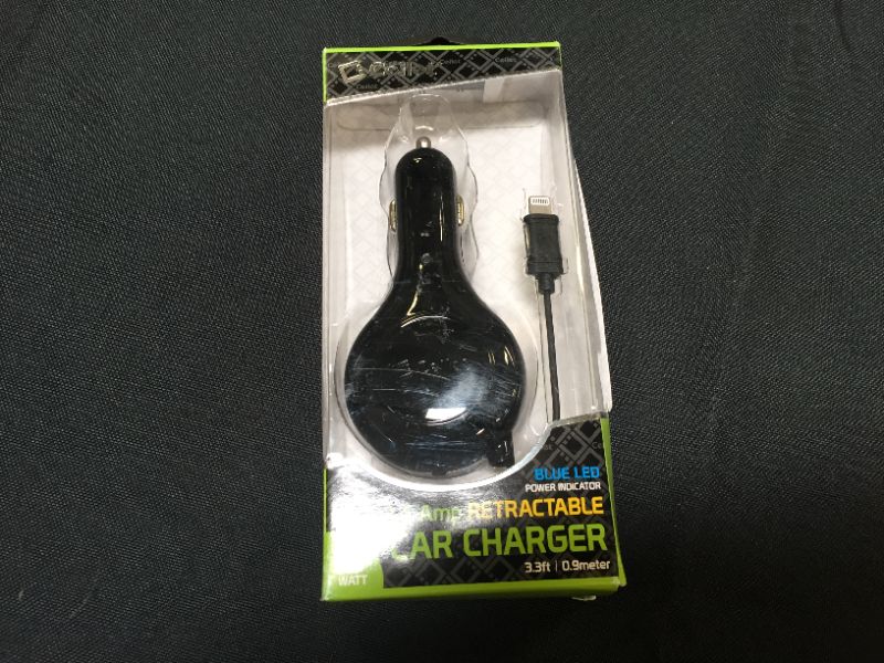 Photo 2 of Cellet Retractable iPhone Car Charger with Lighting Cable (Apple MFI Certified) 10Watt Compatible with iPhone 12 Pro Max Mini SE 11 Xr Xs X 8 7 6 5 iPad Pro Air Mini iPod Touch 6th Nano 7th Air Pod
