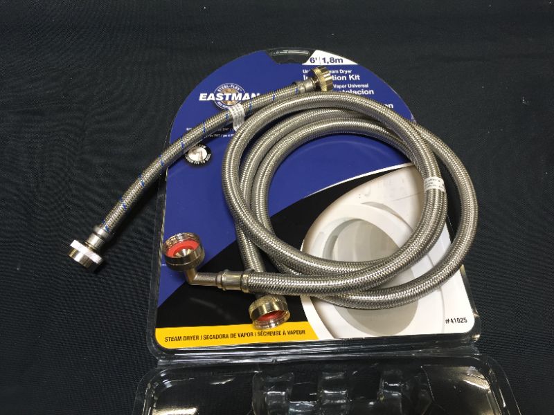 Photo 2 of EZ-FLO Steam Dryer Installation Kit, 3/4 Inch FHT Fill Hose, 90 Degree Elbow, 6 ft Braided Stainless Steel Hoses, 41025
