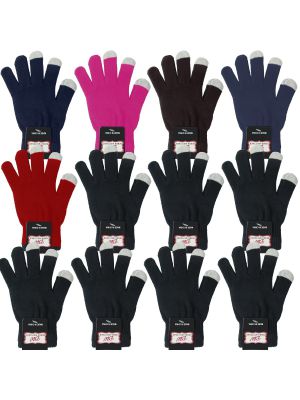 Photo 1 of Knit Touchscreen Magic Gloves Colored Combo