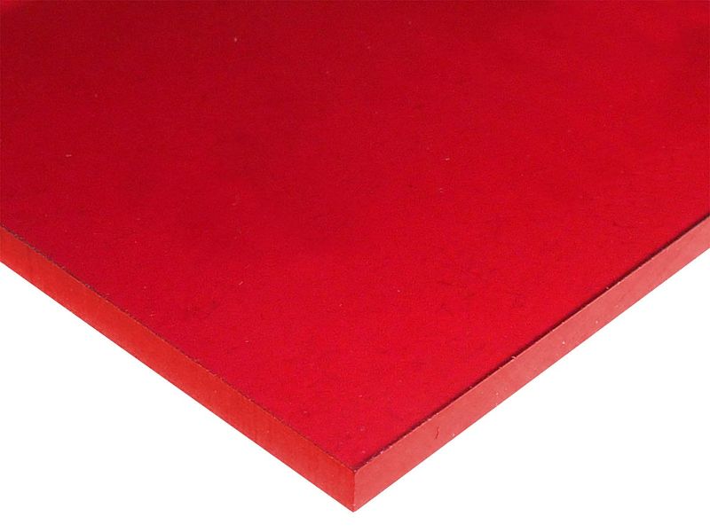 Photo 1 of 1/8" (3mm) Dark Red Translucent Acrylic Plexiglass Sheet 12"x12" Cast (0.118") Thick Nominal Size AZM
