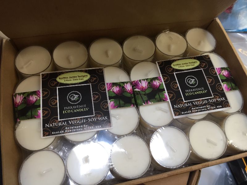 Photo 2 of 0rganic CocoSoy Unscented Tealight Candles Natural Coconut Soy Wax Botanical Candles 6 Hrs Long Burning for Relaxing and Aromatherapy, Bulk Candles Package of 48 Premium Clear Cup Tea Candles
