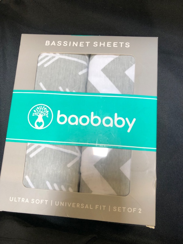 Photo 2 of Bassinet Sheets for Baby Girl & Baby Boy | Nursery Bedding Mattress Cover & Changing Pad Cover | Universal Size Fitted Sheet for Bassinet for Baby & Mattress Pad | Ultra-Soft Cotton Fabric 2-Pack Set
