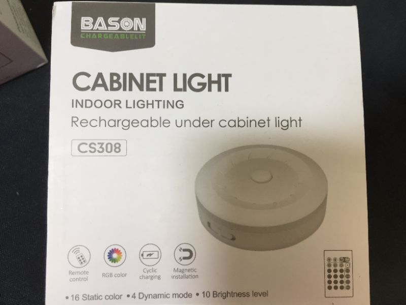 Photo 2 of Bason Rechargeable Puck Lights with Remote, Color Changing Lights,Under Cabinet led Lighting, RGB Wireless Light for Kitchen,Closet,Display Case,