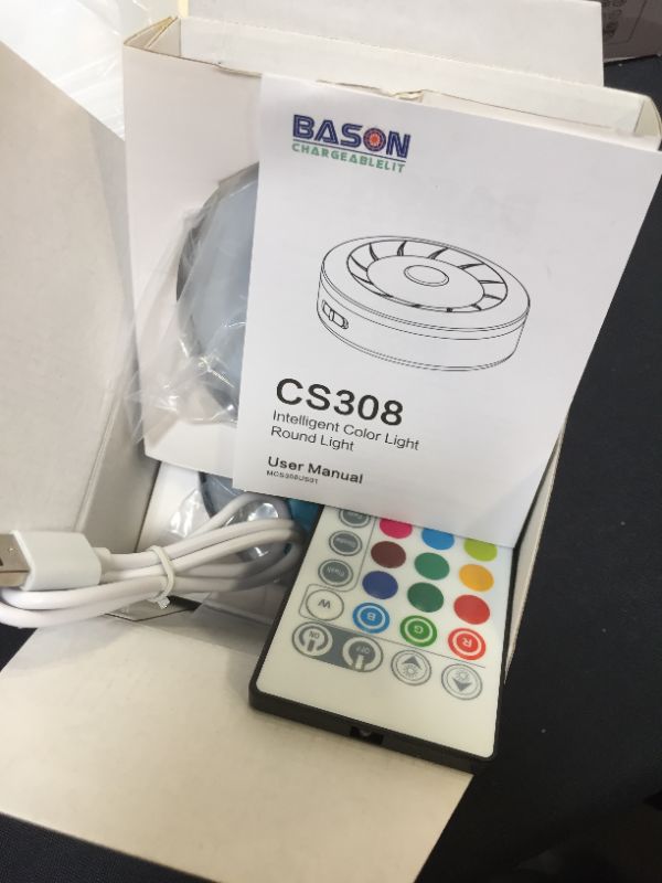 Photo 3 of Bason Rechargeable Puck Lights with Remote, Color Changing Lights,Under Cabinet led Lighting, RGB Wireless Light for Kitchen,Closet,Display Case,