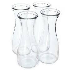 Photo 1 of 4 pack Small Clear Glass Beverage Carafe 12 oz. (350mL)They Say Love On Each One
