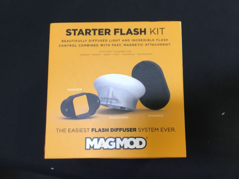 Photo 2 of MagMod Starter Flash Kit – Fits Most Speedlites – Includes MagGrip, MagSphere, and MagGrid
