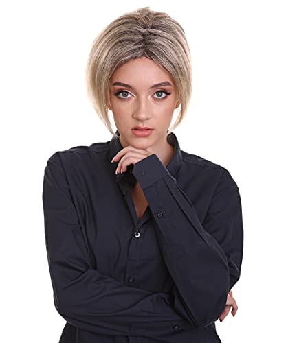 Photo 1 of HPO Adult Women's Classic Minivan Karen Mom Wig - Extra Short PIxie Cut Costume Piece - Capless Cap Design for Comfort
