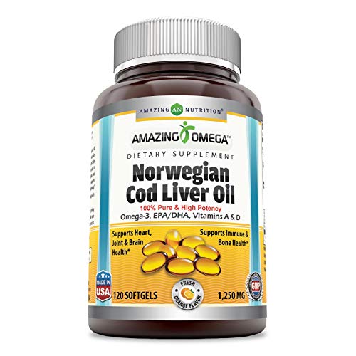 Photo 1 of Amazing Omega Norwegian Cod Liver Oil 1250mg 120 Softgels


