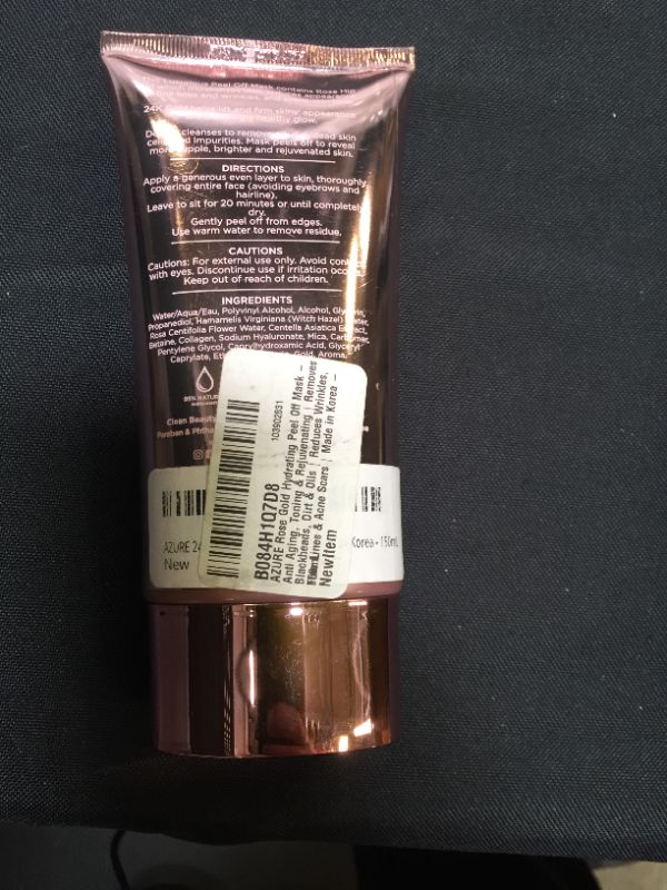 Photo 1 of AZURE Rose Gold Hydrating Peel Off Face Mask- Anti Aging, Toning & Rejuvenating - Removes Blackheads, Dirt & Oils - With Gold and Rose Water - Skin Care Made in Korea - 150mL
