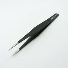 Photo 1 of  Tweezers With Straight Tip Black Steel 