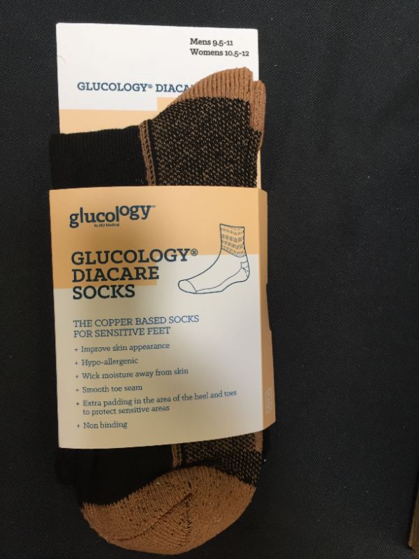 Photo 2 of Glucology Classic Socks  Colour: Black
Size: Men's 9.5-11 Women's 10.5-12
