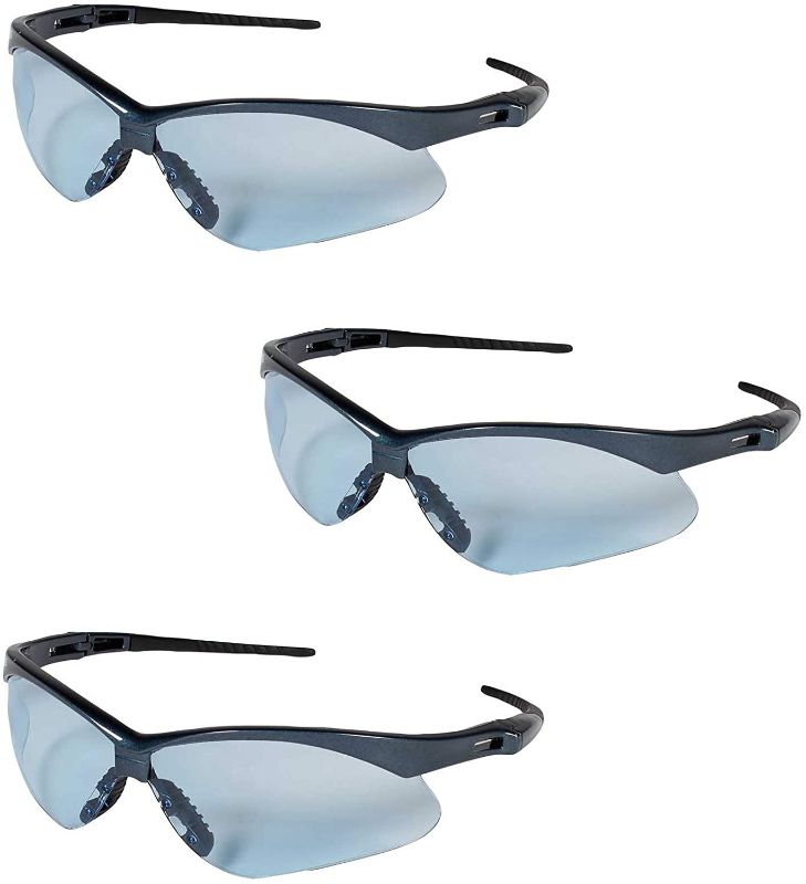 Photo 1 of Jackson Safety V30 19639 Nemesis Safety Glasses (3 Pair) (Blue Frame with Light Blue Lens)
