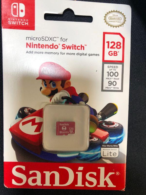 Photo 2 of SanDisk 128GB microSDXC-Card, Licensed for Nintendo-Switch - SDSQXAO-128G-GNCZN
