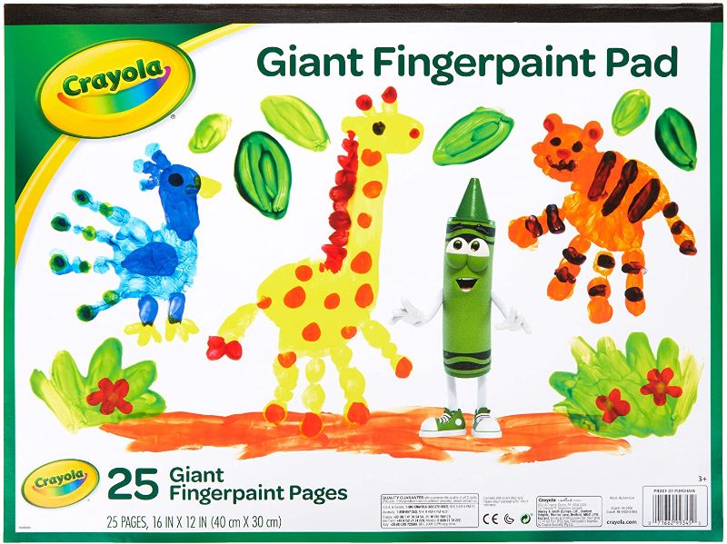 Photo 1 of Crayola Giant Fingerpaint Paper, 25 Pages, 16" x 12" (99-3405) , White 5 pack
