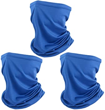 Photo 1 of SUNLAND Breathable Gaiter Face _Mask Neck Gaiter Scarf Dust Sun Protection Face Cover Windproof Ideal For Running Cycling 3Pack Royalblue