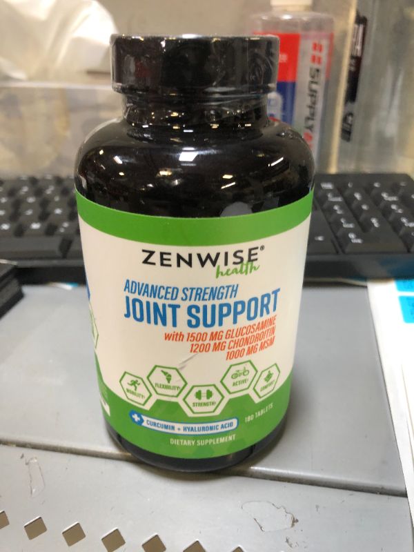 Photo 2 of  Glucosamine Chondroitin Sulfate MSM Curcumin - Joint Supplement with Hyaluronic Acid for Extra Strength Relief - Natural Health & Mobility Support for Pain, Aches & Soreness - 180 Tabletsbb 2/24